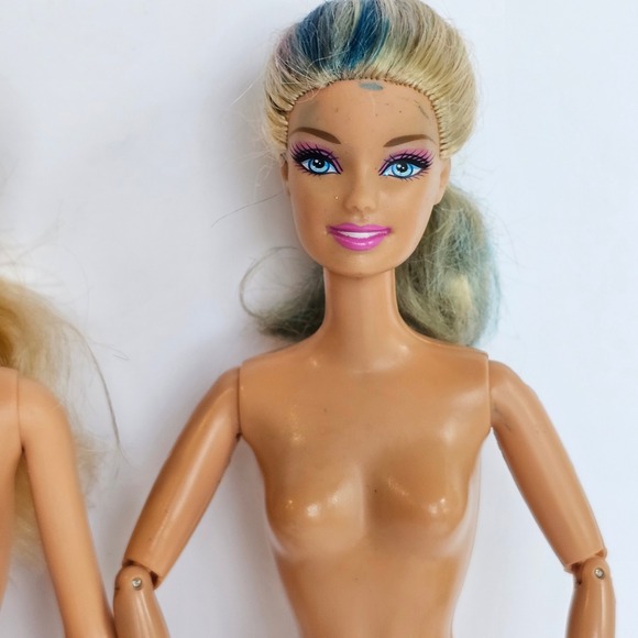 Lot of 5 90s Barbie Blonde Blue Eyes Mattel Fashion‎ Nude OOAK Knees Bend 1294 - Picture 6 of 11